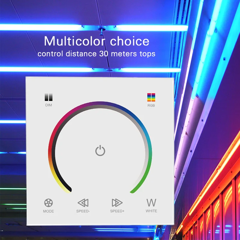 Smart Touch Panel RGBW RGB Controller LED Dimmer DC 12V 24V 4A/CH 16 Million Colors Smart Wall Switch for LED Strips Spotlights