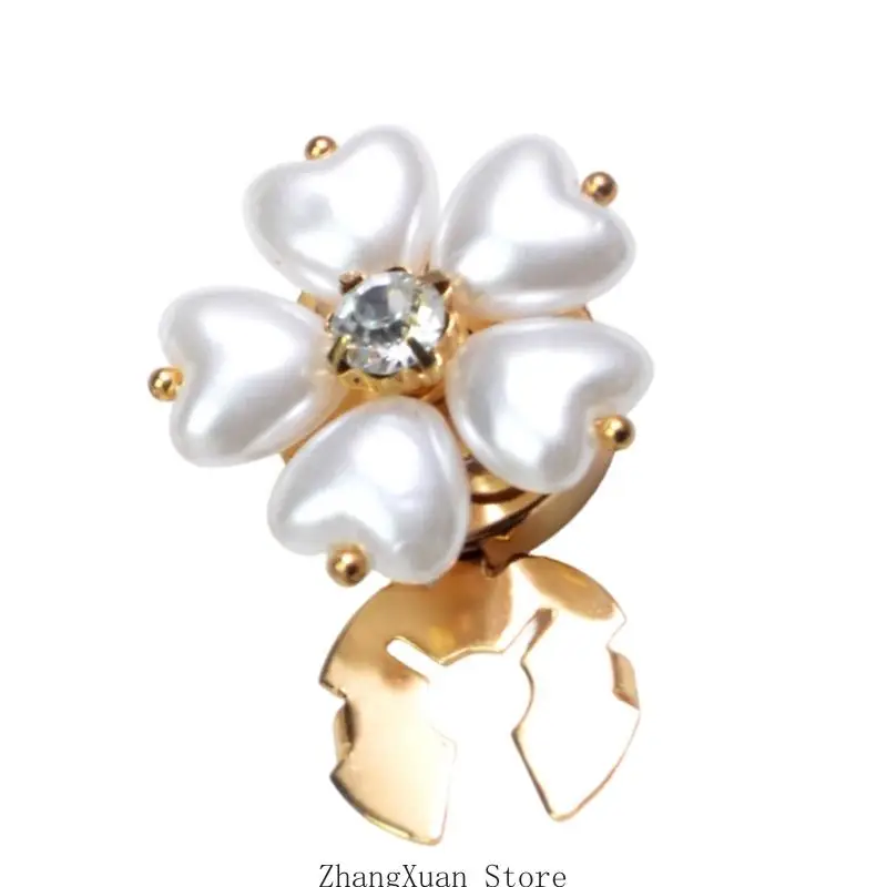 Herz-Blumen-Strass-Knopfabdeckung, Legierungs-Hemd-Manschettenknopf-Clip, dekorativer Manschettenknopf für Kleidungsverzierung – Detail 10