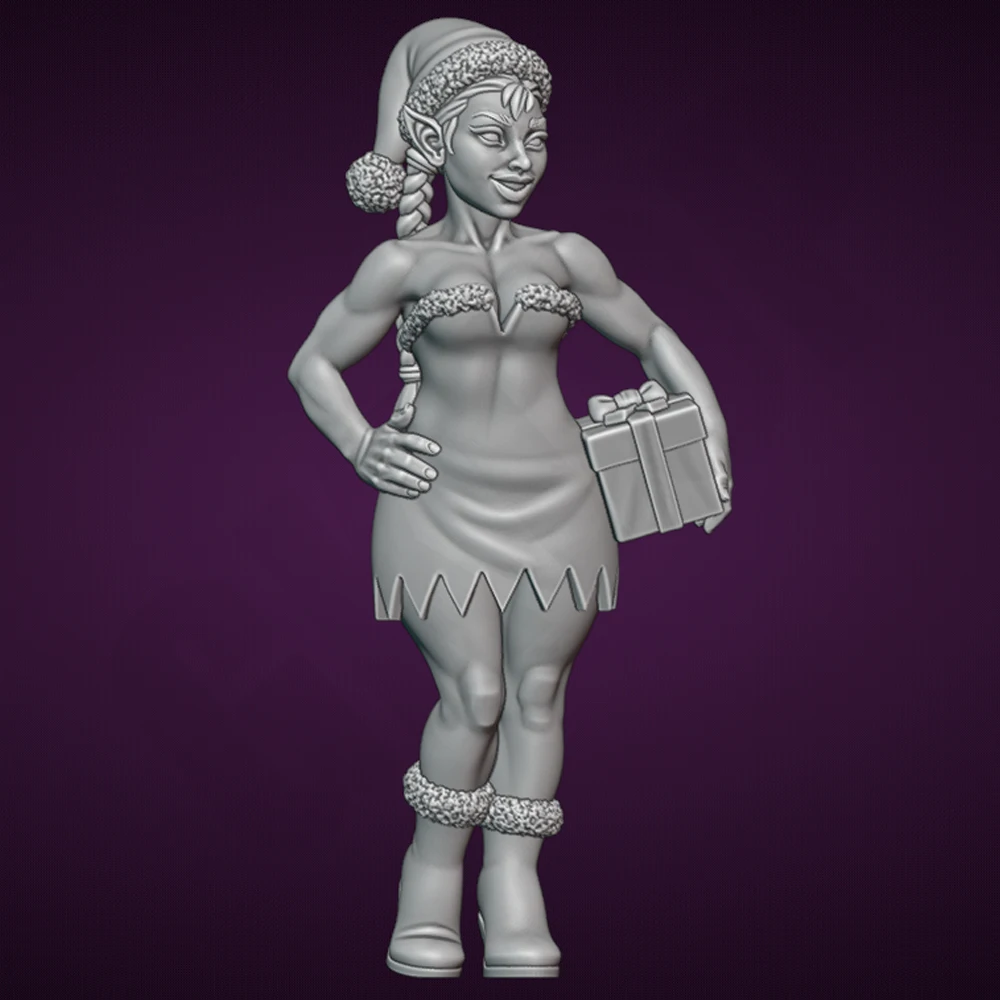 

1/24 Sexy Xmas Elf NSFW Anime Resin Figurine Toy Unpainted GK Doll Unassembled 3D Print Assembly Miniature Reduction Statue Toys