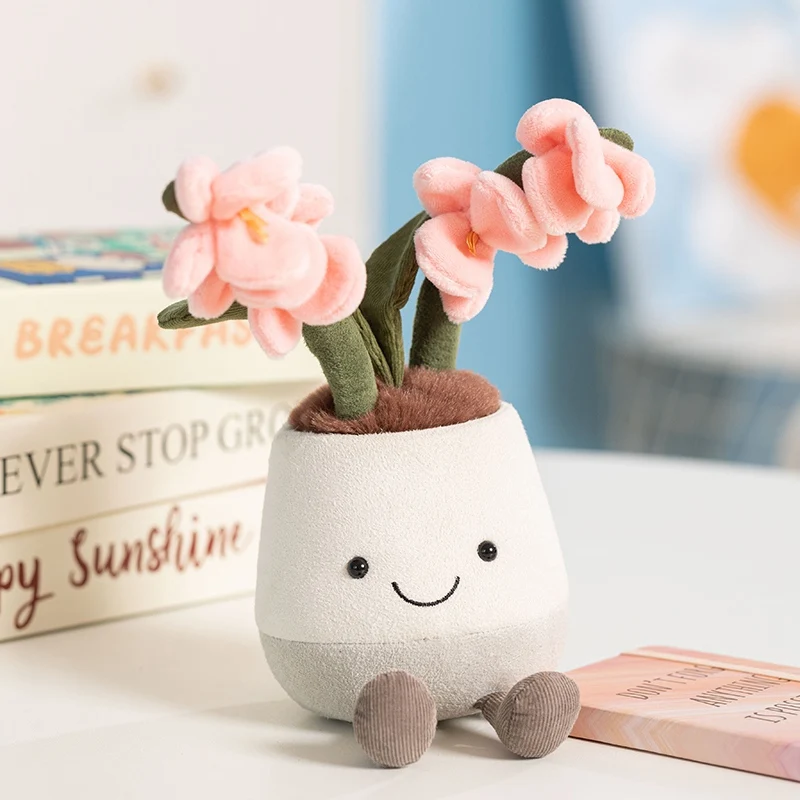 Pretty Jellycat Plant Daisy Flower Plush Amuseables Pink Orchid Doll Decoration Ornament Toy Kawaii Gift Kids Never Wither