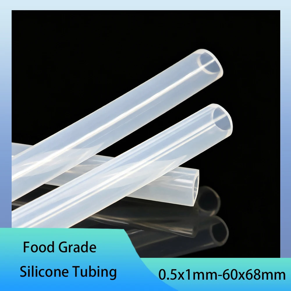 

1M Food Grade Silicone Rubber Hose Inner Diameter 0.5 1 1.5 2 2.5 3 4 5 6 7 8 9 10 12-60mm Flexible Silicone Tube Transparent