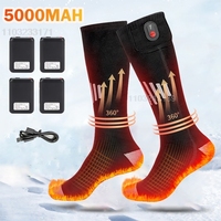 Heated Socks Rechargeable 5000mah Electric Heated Skiing Socks Snowboarding Outdoor Sports Foot Warmer Winter Thermal Socks