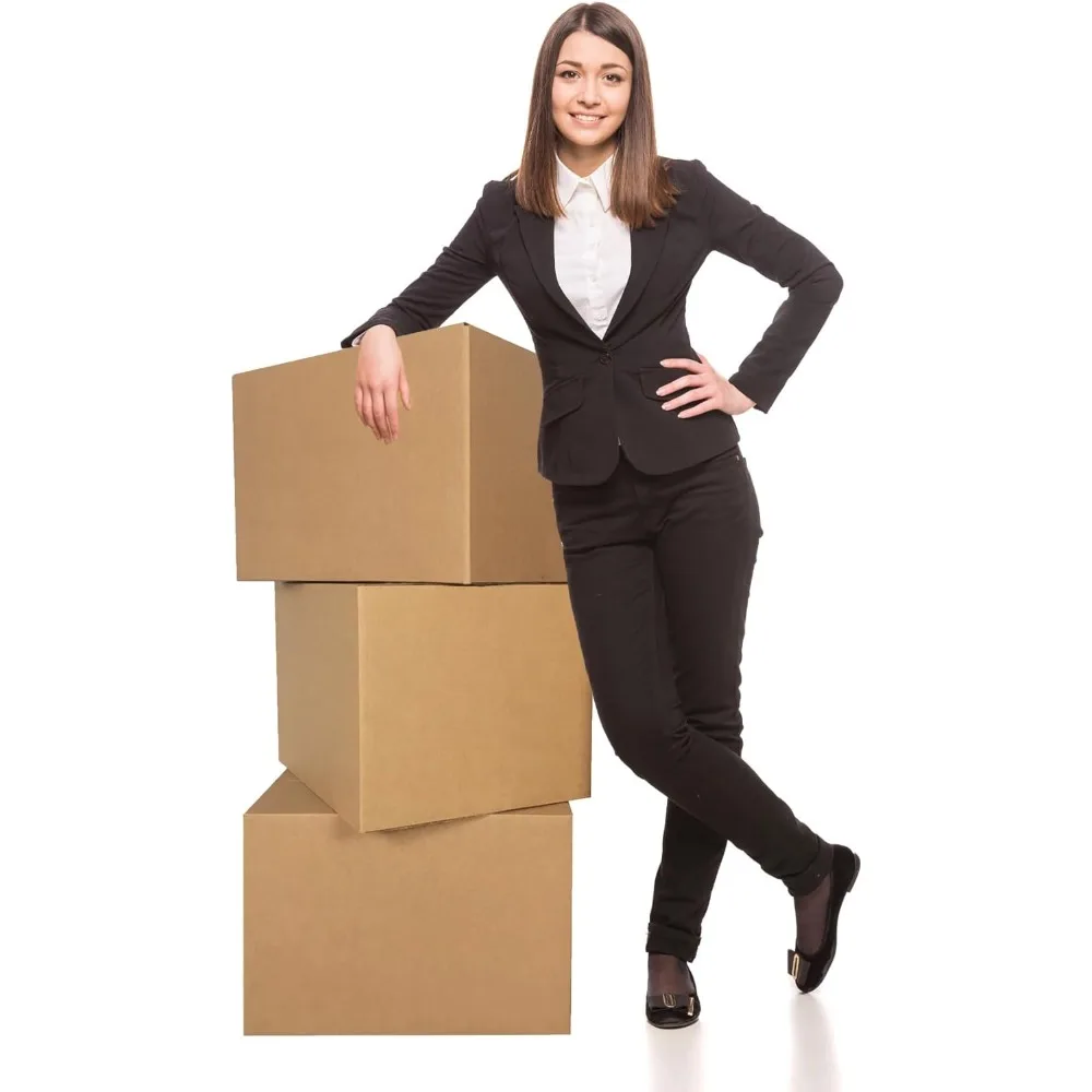 صناديق شحن متوسطة الحجم مكونة من 25 قطعة، مقاس 16 × 16 × 16 بوصة، ورق مقوى مموج متين لحلول البريد والتغليف #2