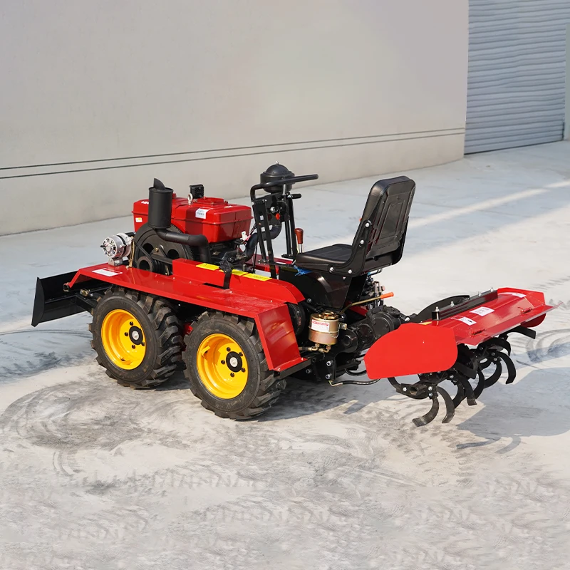 Factory Supply Wet and Dry Land Use Multifunctional Rotary Crawler Micro Tiller Tractor