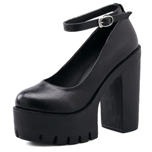 Frühling Herbst Casual High Heels Sexy Chunky Platform Schwarze Schuhe Größe 42 Einzelschuhe 10 Hauptverkäufe Scarpin Größe 42 - №8