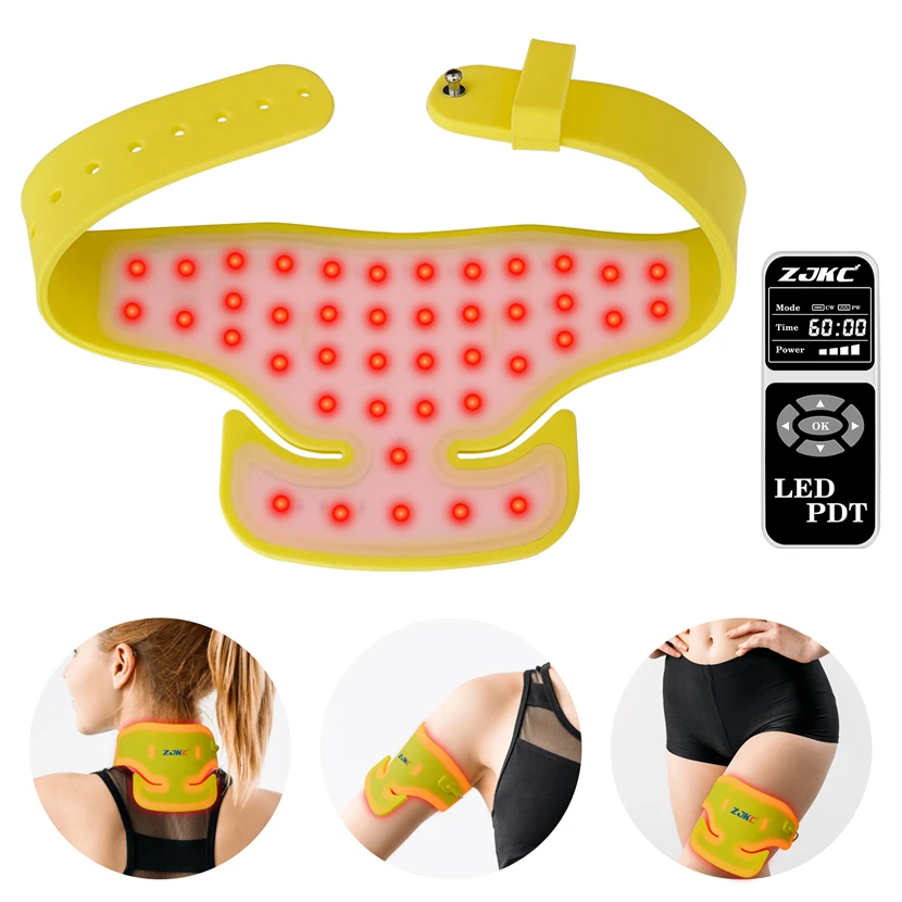 ZJKC Infrared LED Therapy Neck Pad 660nm 850nm 940nm Red Light Therapy Pads for Human Dogs Accelerate Healing Muscle Relaxation