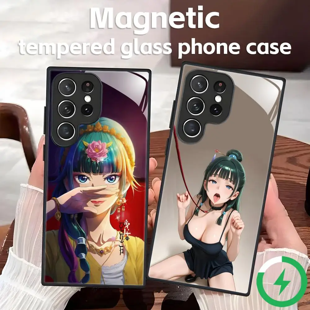 Phone Case For Samsung S25 S24 S23 S22 S21 S20 Plus Ultra Note20 Glass Magnetic Case The Apothecary Diaries
