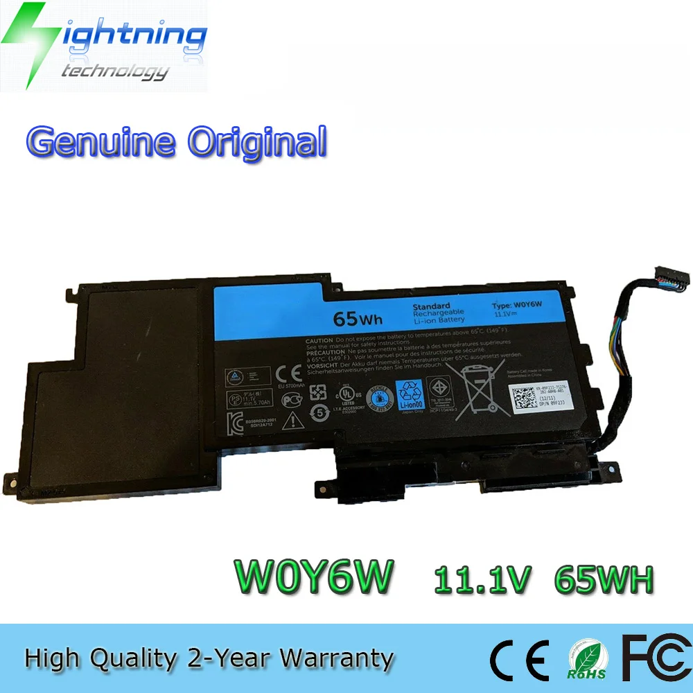 

Оригинальный аккумулятор для ноутбука W0Y6W 11,1 В 65 Втч для Dell XPS 15-L521X XPS15-3828 WOY6W 9F233 3NPC0