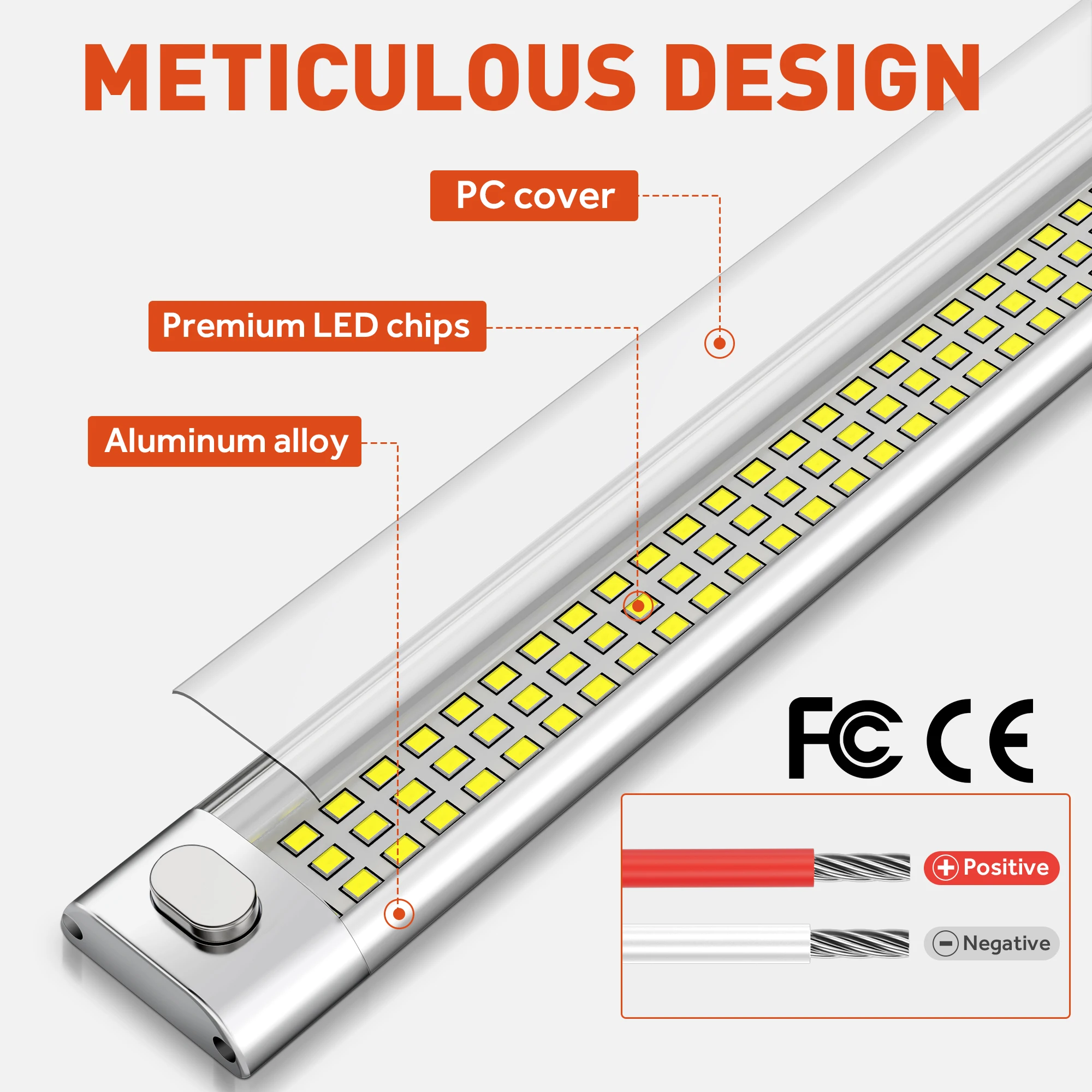 MICTUNING 2 Pack 12V LED Interior Light Bar,168LEDs 6000K/1760lm  Led Strip Lights with ON/Off Switch For Enclosed Cargo Trailer