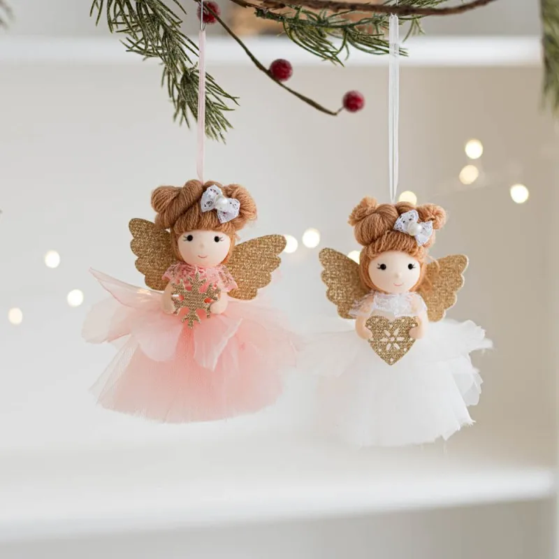 

Christmas Decoration Girl Angel Mesh Shaped Small Pendant Christmas Tree Decor Accessory Pendant Festive Atmosphere Decoration