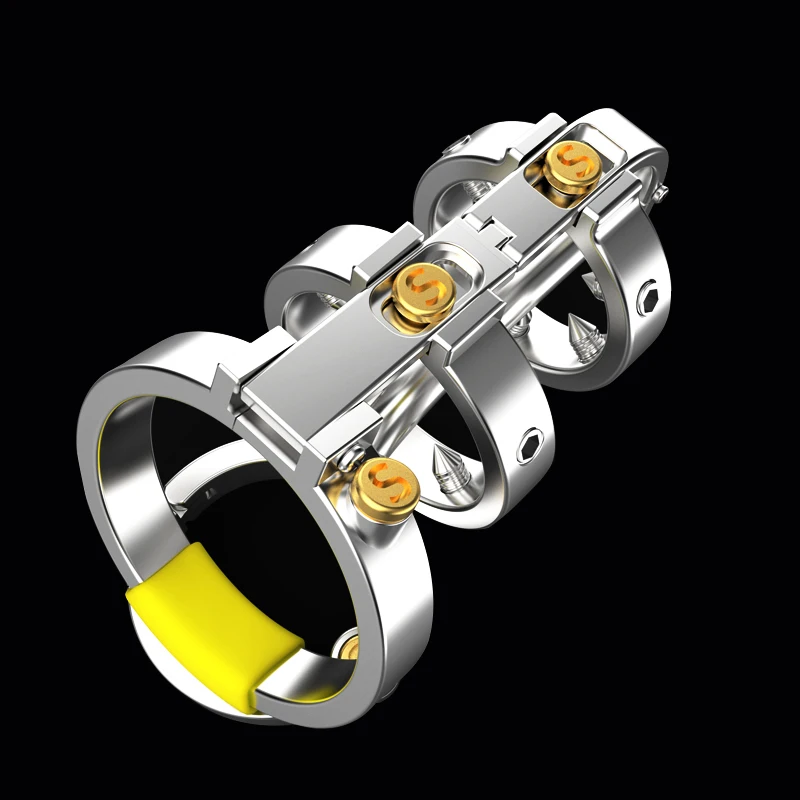 BLACKOUT 2022 316 Stainless Steel Metal The Sadism Double Lock Male Chastity Device Cock Cage Penis Ring Belt Adult Sex Toys