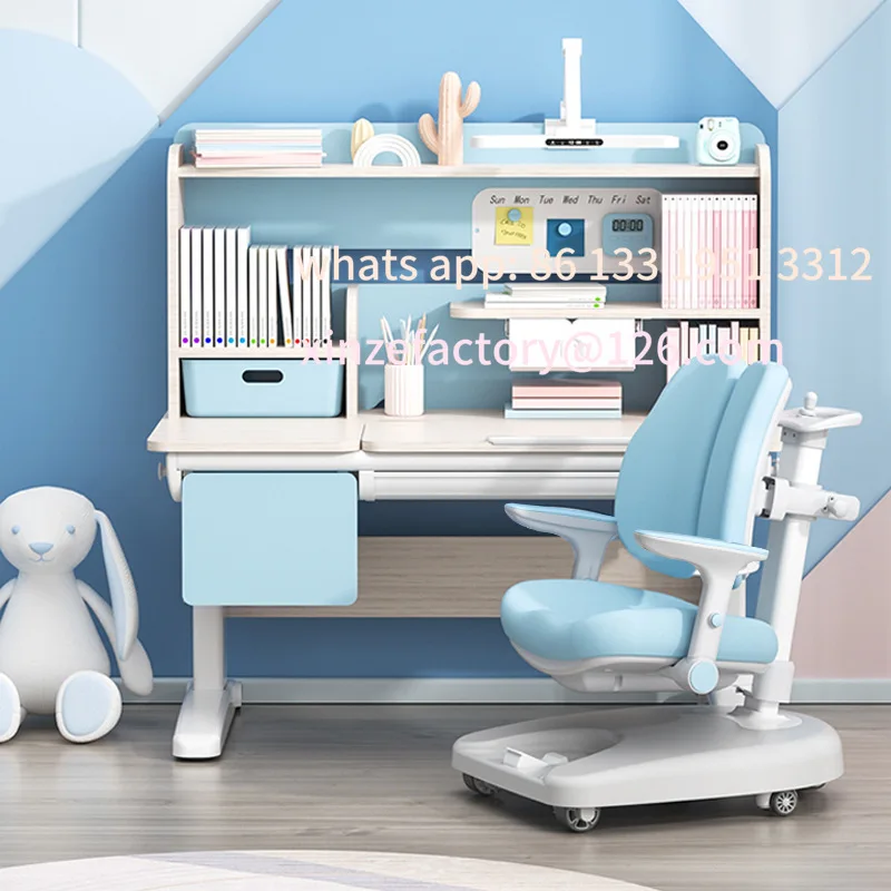 

Children's study desk, primary school student's desk, writing table, household lifting table, solid wood desk and chair