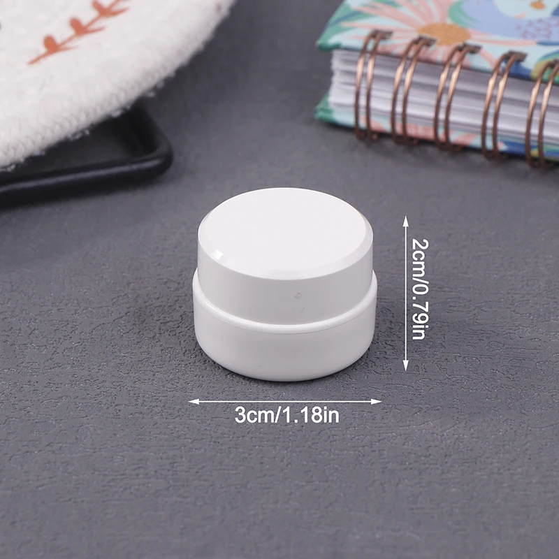 1/4PCS 3g พลาสติกเล็บเครื่องสําอางค์คอนเทนเนอร์ Jar ขนาดเล็กตัวอย่างครีมหม้อเล็บเจลผงแต่งหน้าโลชั่นเครื่องมือ