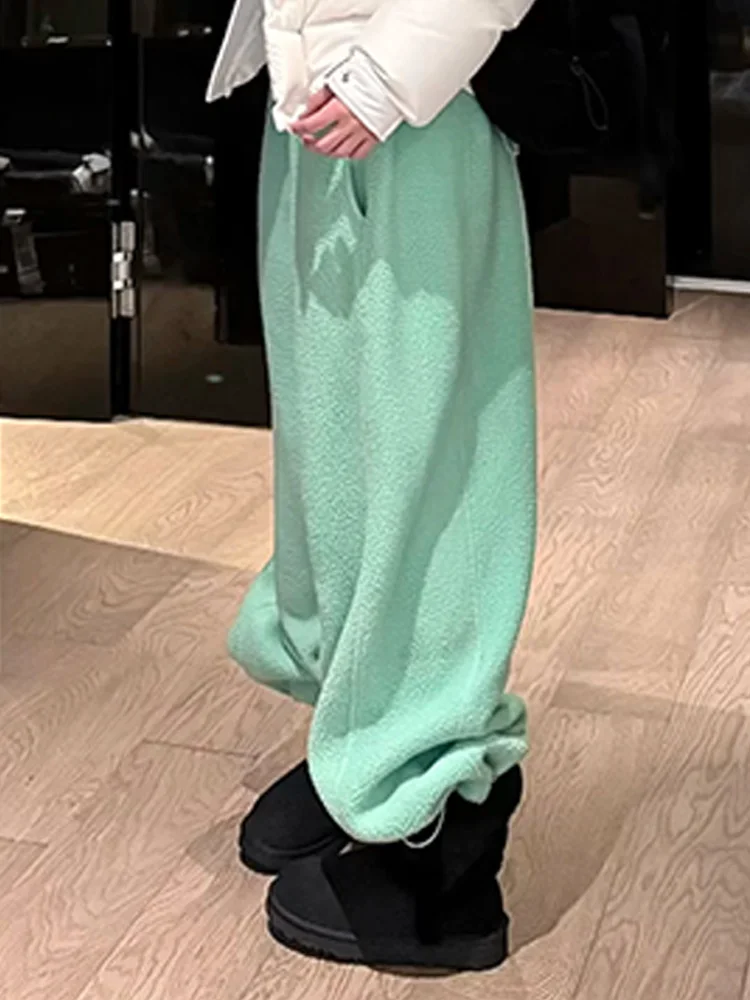 

Женские зимние брюки с эластичным поясом, прямые, свободные, утягивающие, широкие, повседневные