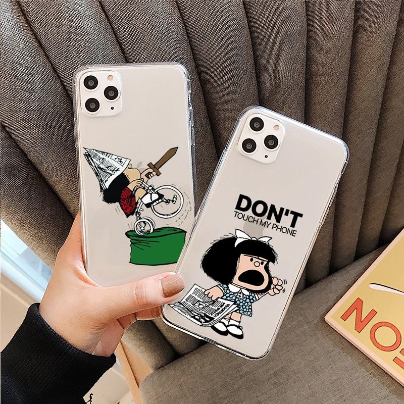 

Spanish comic Quino kawaii Mafalda Phone Cover For iPhone 11 12 13 14 15 16 17 Pro Max 16Plus 17AIR Soft Silicone TPU Case