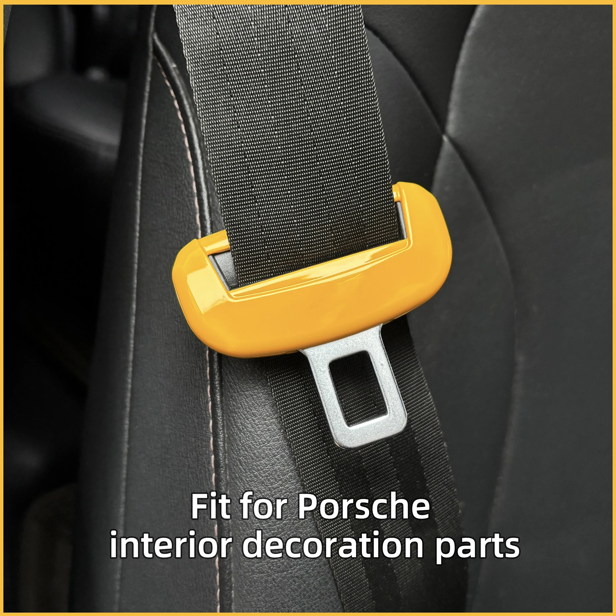 Cubierta decorativa para hebilla de cinturón de seguridad de coche, ajuste sin daños, a prueba de arañazos para Porsche Cayenne 911 Panamera Taycan Macan Cayman Boxster
