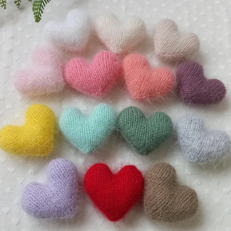 2023Handmade heart shape accessories for newborn photography props,fuzzy photo props