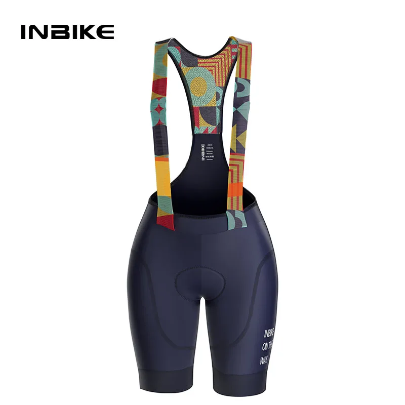 

INBIKE Summer MTB Cycling Shorts Women's Bib Shorts with Pocket Breathable Biking Pants Road Mountain Bike Clothing
