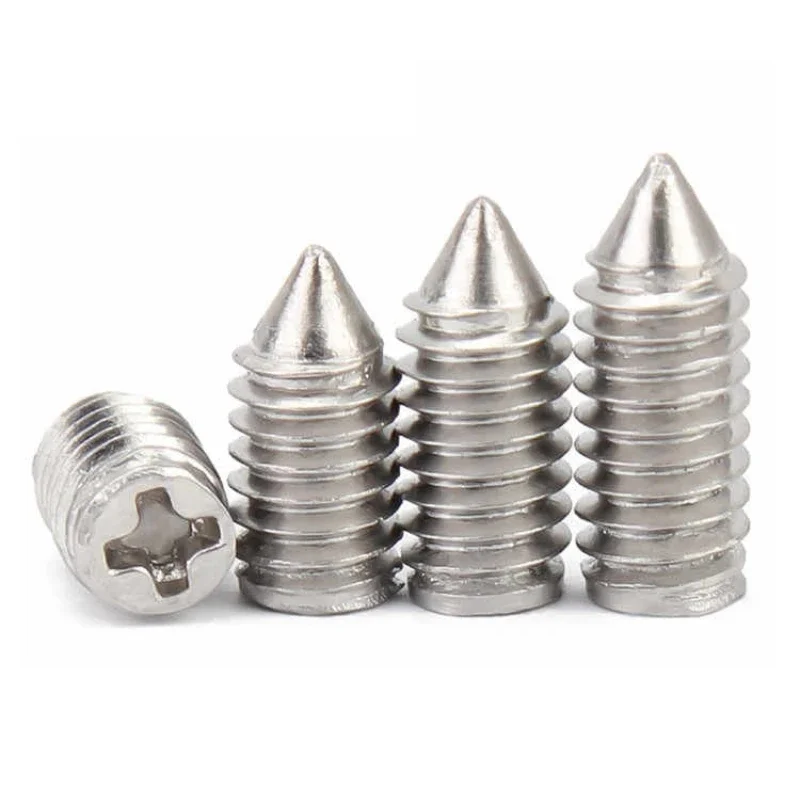 Установочный винт с коническим концом Phillips из нержавеющей стали 304, установочный винт без головки, установочный болт M2 M2,5 M3 M4