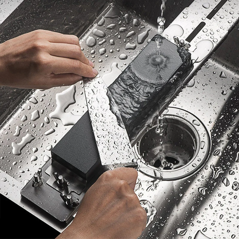 New 304 stainless steel whetstone sharpener base silicone non-slip free sliding fixed bracket home