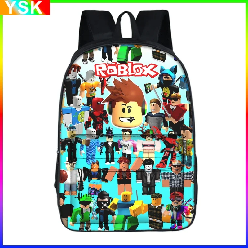 

Roblox with Compartments Primary and Middle Students Schoolbag Sport Backpack Lightening Boys Girls Lightening zipper shoulders