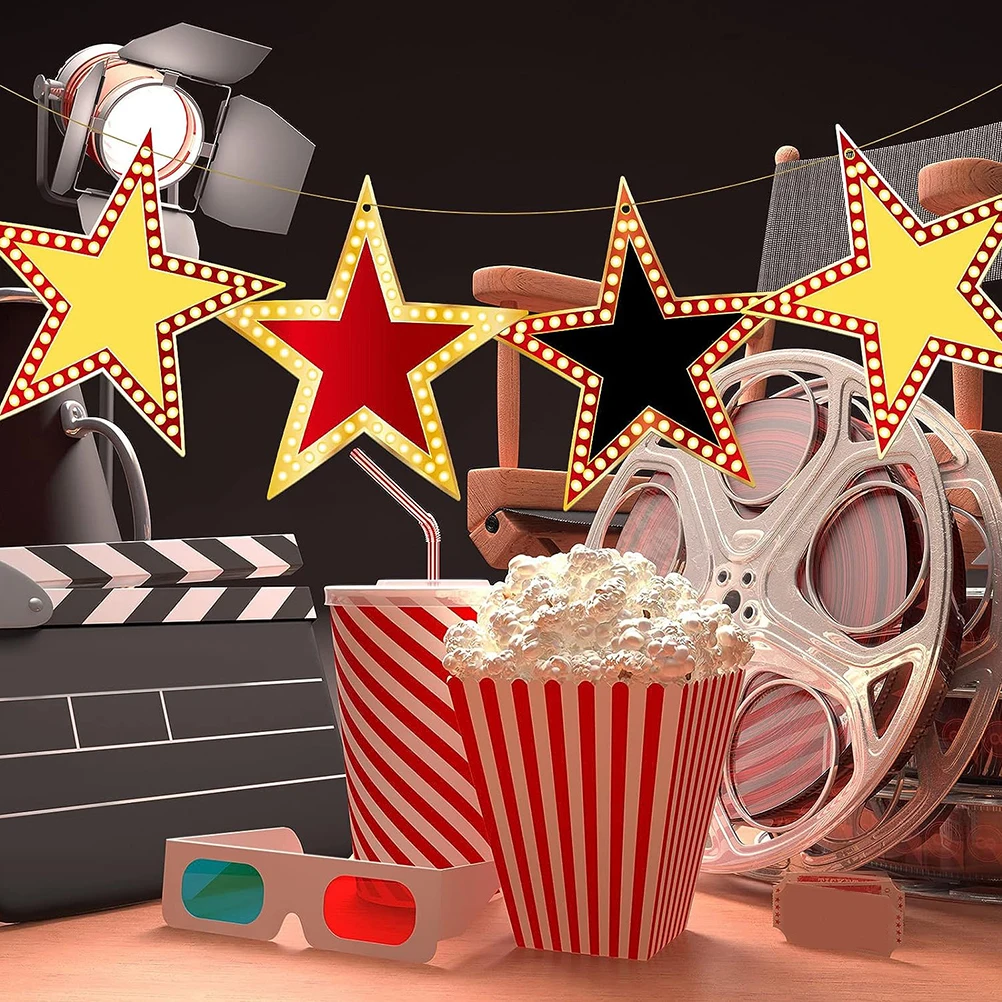 

18 Sheets Star Paper Cardstock Cutouts Star Decorations Red Carpet Party Supplies Movie Night Classroom Bulletin Board