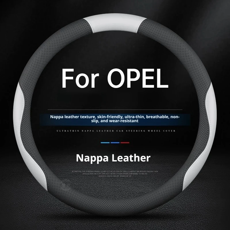 2026 For OPEL Steering Wheel Cover Nappa Leather Fit Corsa Astra Mokka Grandland Frontera Insignia Zafira Astra Car Accessories