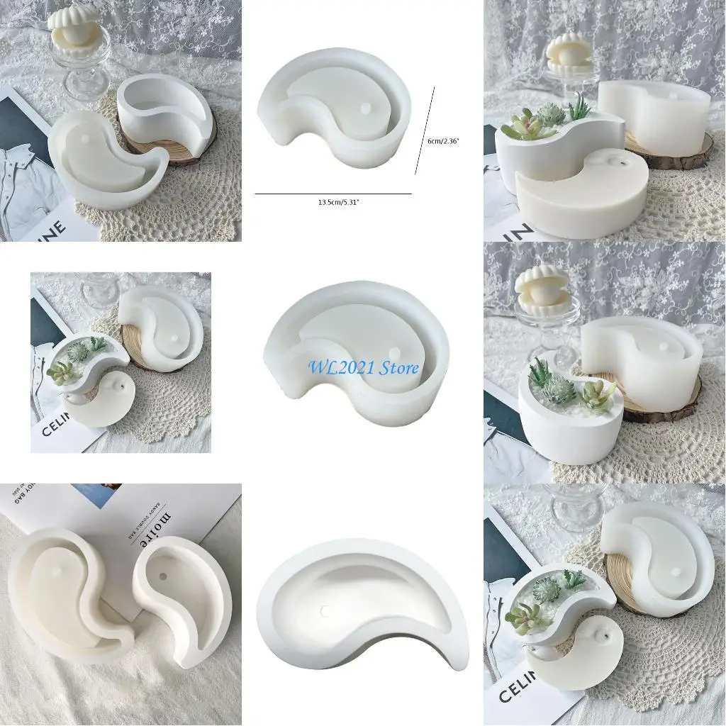 

G5GC Цемент Тай для Чи Цветочный Горшок УФ-кристаллическая форма для эпоксидной смолы Подсвечник Силиконовый M