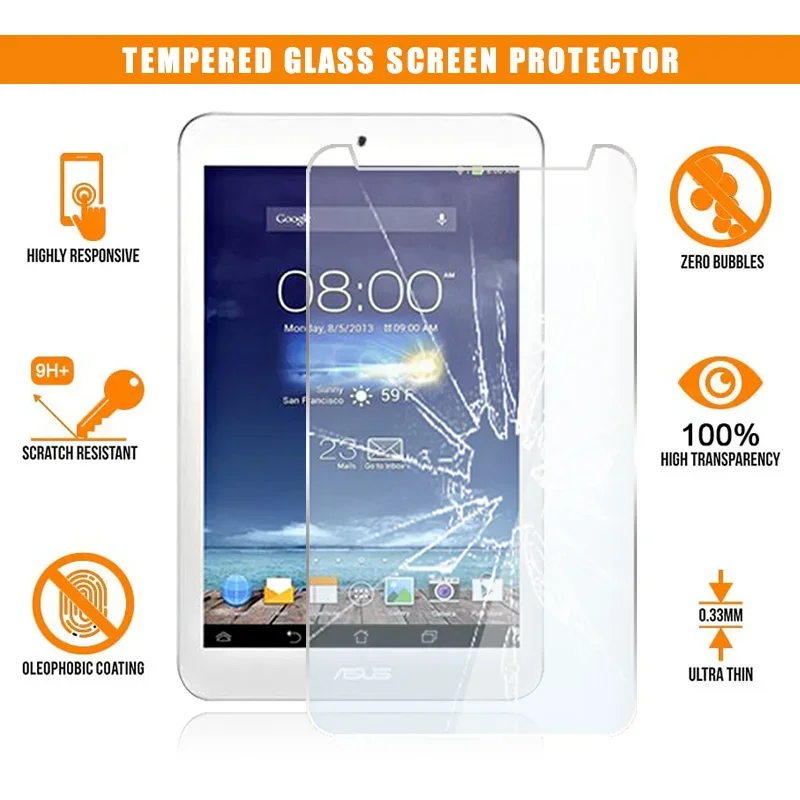 

For Asus MEMO Pad 8 ME180A Tablet Tempered Glass Screen Protector Scratch Proof Anti-fingerprint HD Clear Film Guard Cover