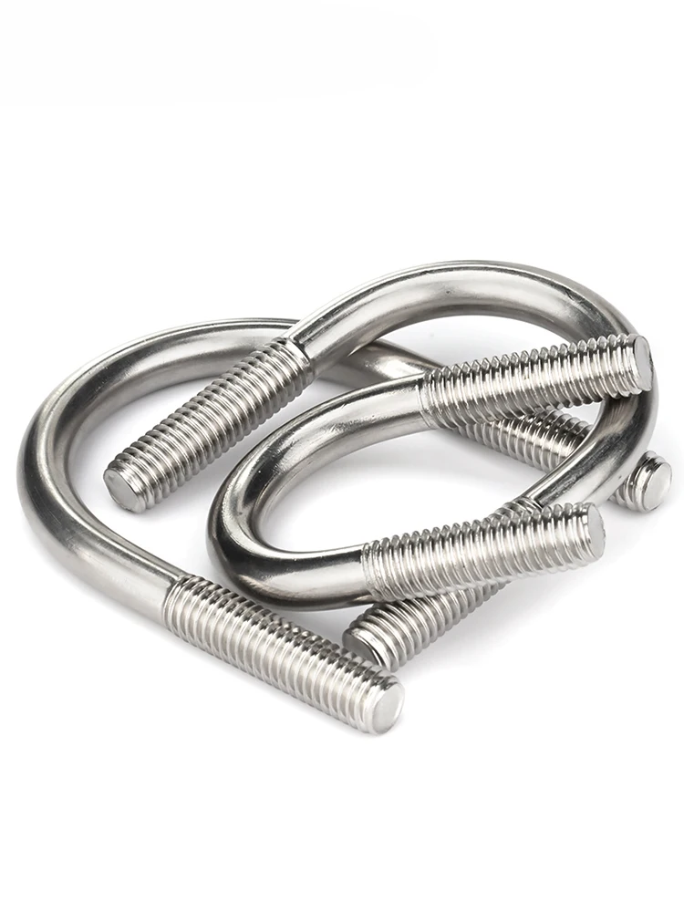 1-3pcs Fixing Buckle Clip Strap M6 M8 M10 M12 304 A2-70 Stainless Steel U Type Shape Hoop Pipe Tube Clasp Clamp Screw Bolt