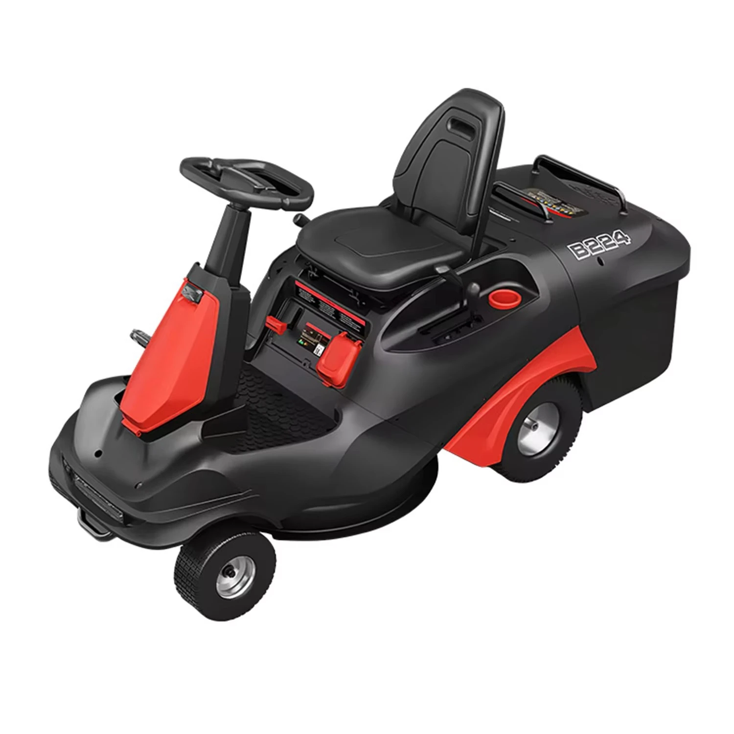 ركوب جزازة العشب 26 بوصة جزازة العشب اللاسلكية بدون دوران مع دلو مجموعة العشب مناسبة للحدائق #5