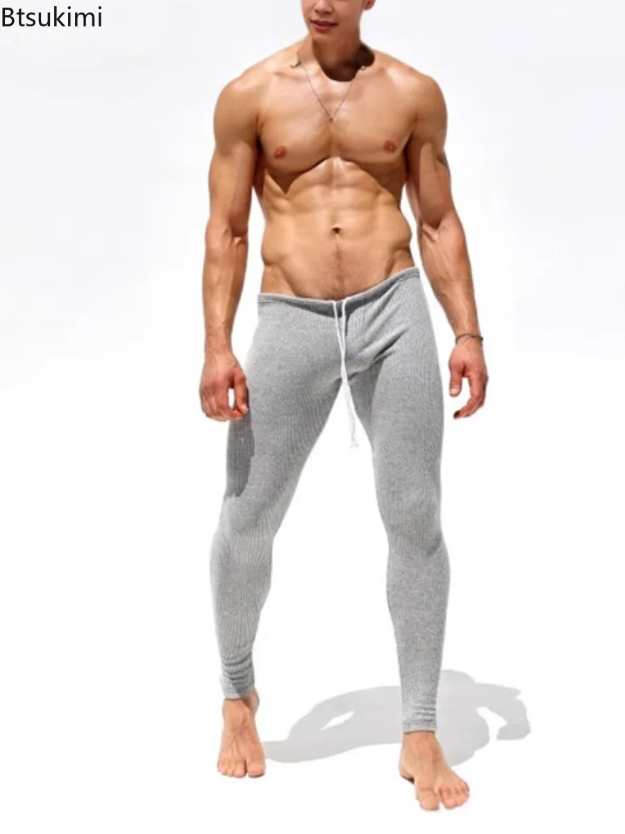 Männer Herbst Winter Casual Elastische Gestrickte Hosen Weiche Warme Hosen für Nachtwäsche Männer Slim-fit Elastische Fitness Hosen Schlaf böden