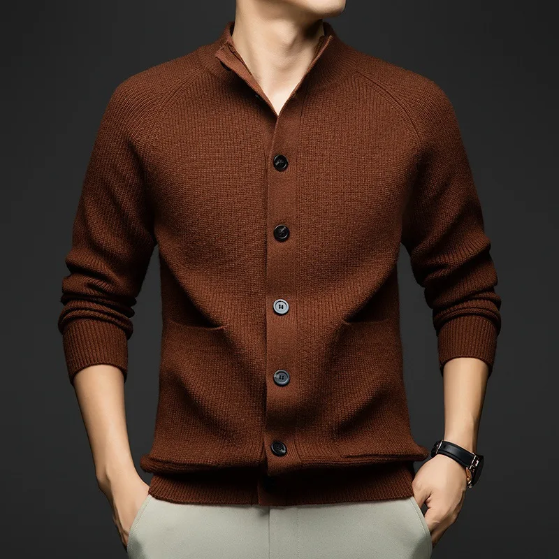 

New Autumn Sweater Knitted Sweater Men'S 5-Needle Cardigan Button Coat Men'S Business Casual Cardigan