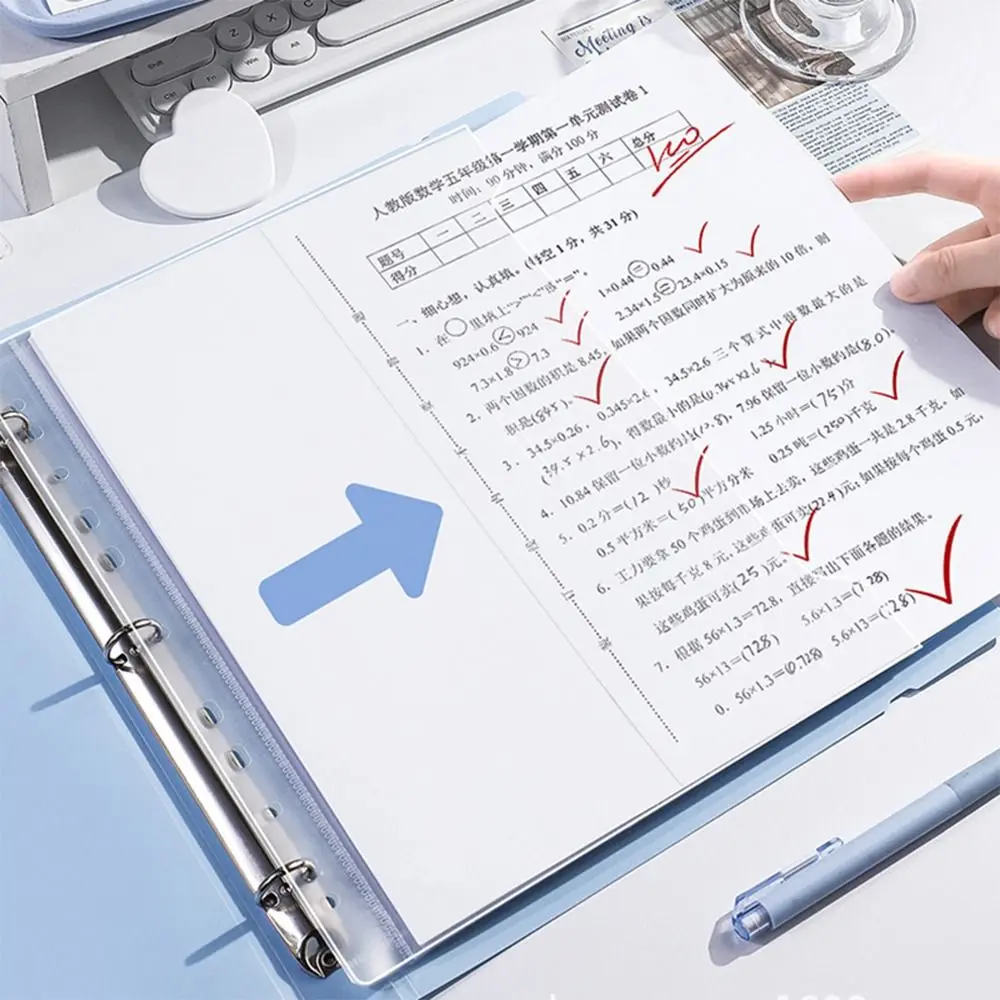 

Simple Straps Design A4 File Folder Loose Leaf Hard Cover Test Paper Storage Binder Detachable Storage Booklet Students