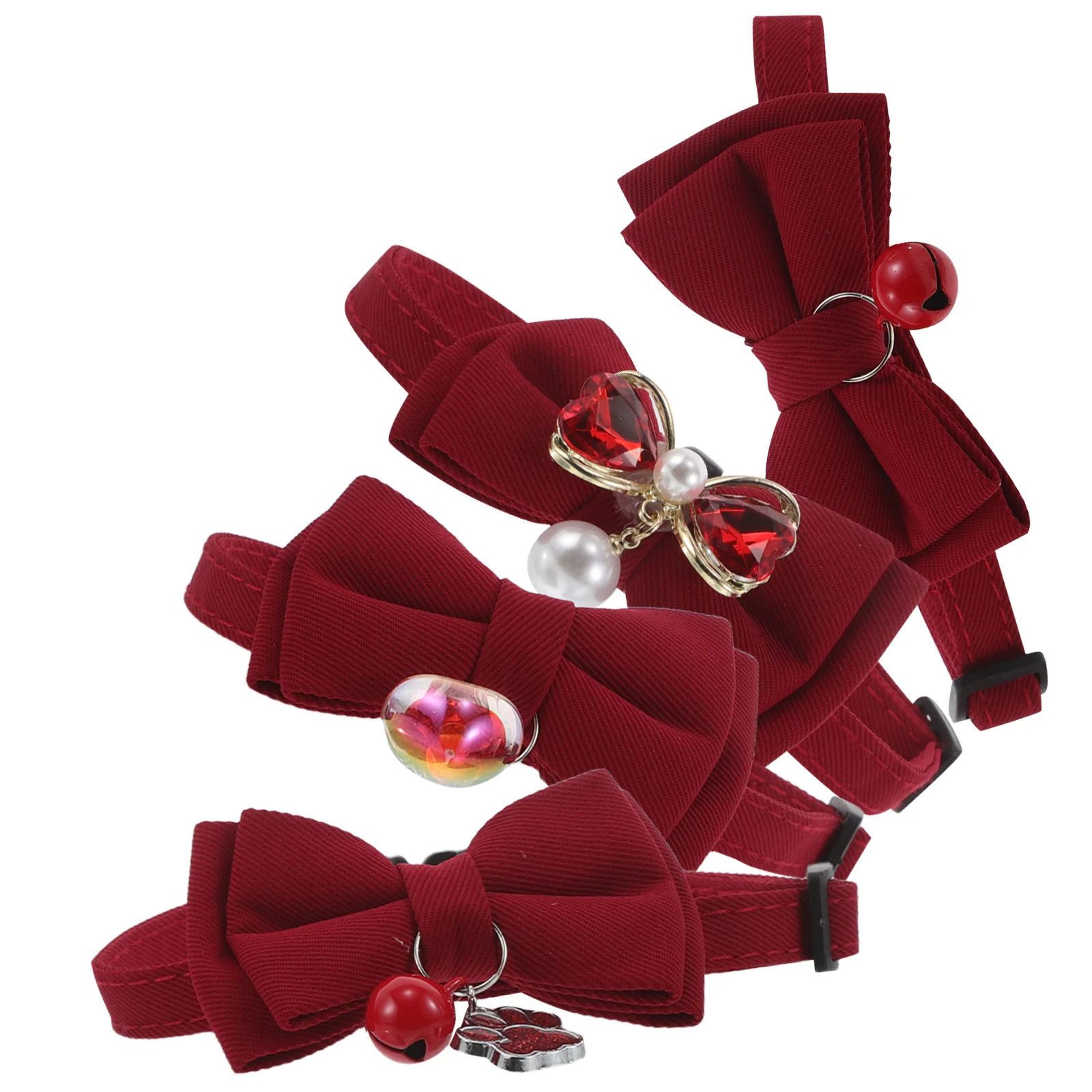 

4 Pcs Pet Wedding Collar Collars for Pets Breakaway Kitten Bow Tie Bowtie Cat with Bells Boy