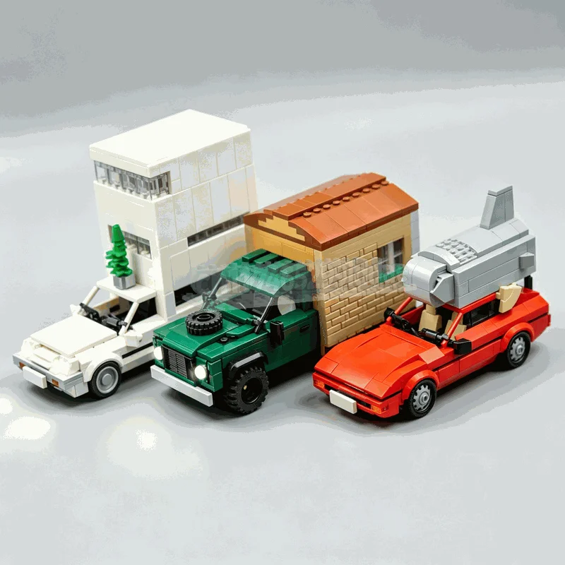 1798PCS Classic Motorhome Challenge Vehicle Bundle Building Blocks Camper Car Models DIY Assembly Set Creative Road Display Toy