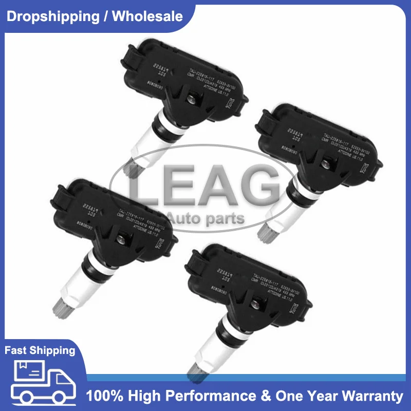 4Pcs 52933-3V100 529333V100 TPMS Tire Pressure Sensors For Hyundai  i40 VF Grandeur HG 2011 2012 2013 2014