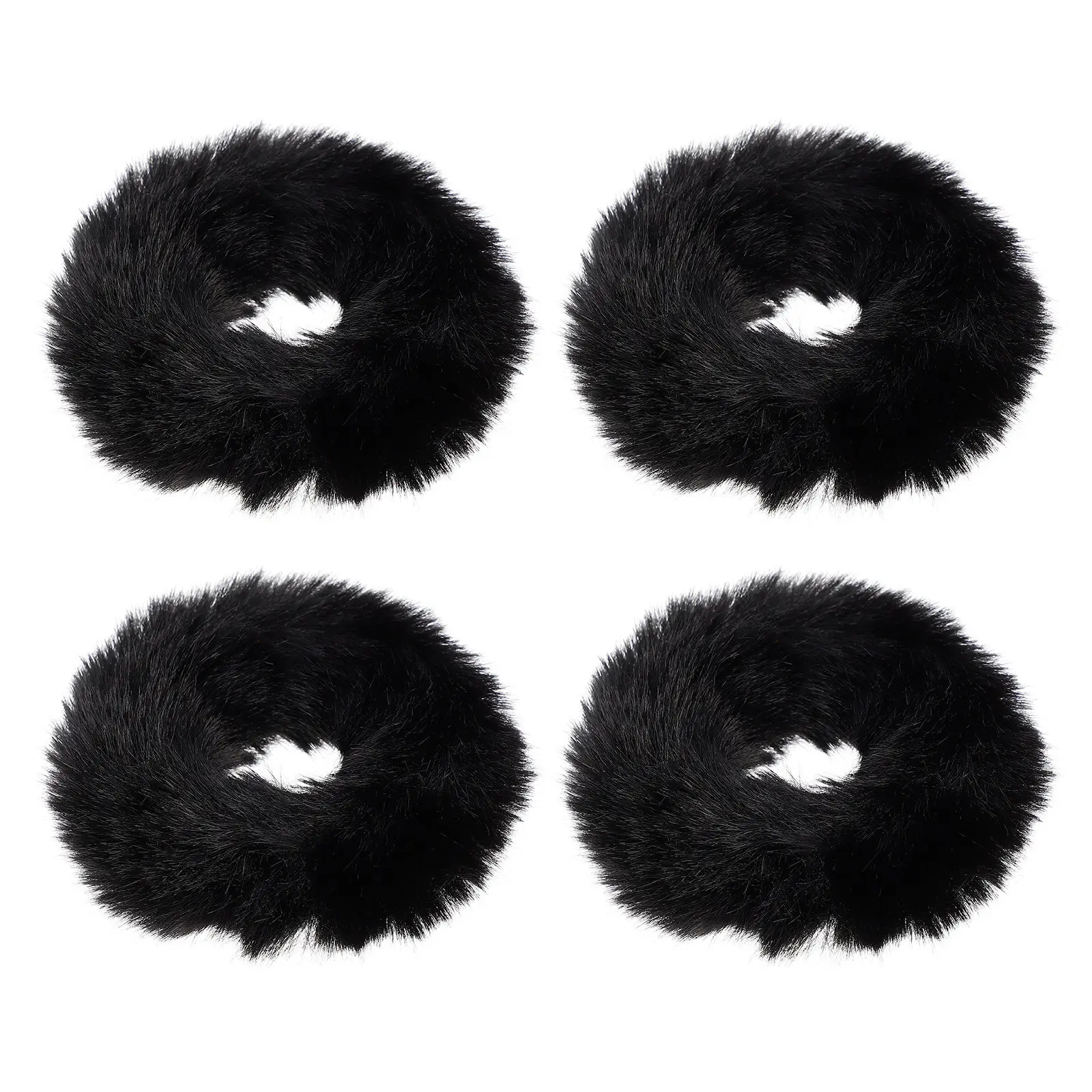 

4Pcs Hair Scrunchies Elastic Hair Ties Furry Soft Ponytail Holders for Women Daily Wearing Party Birthday Christmas