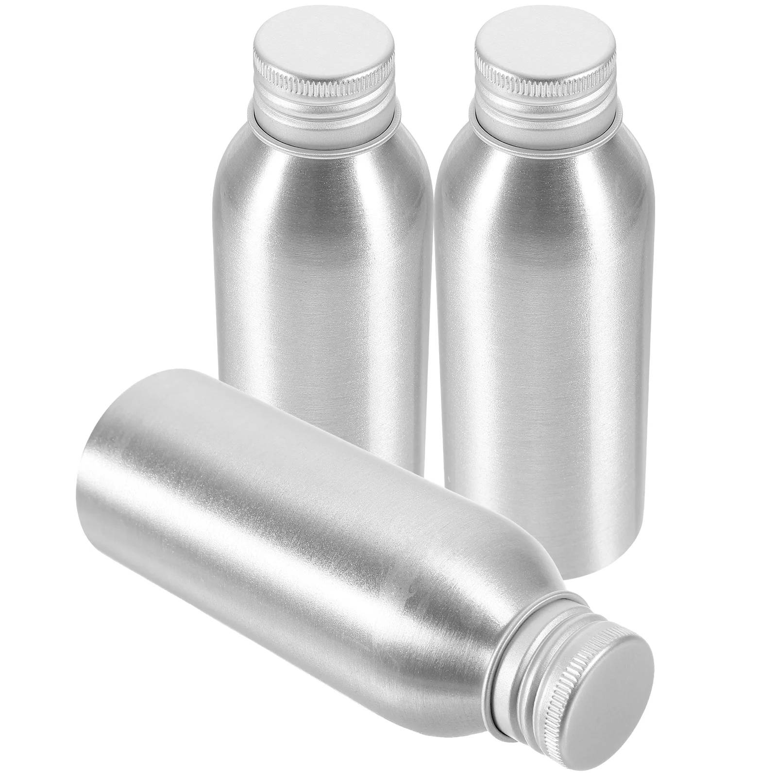 3 Sets Aluminum Bottle Jars Spice Glass Spray Pots with Lids Oil Dispenser Olive for Hair Shampoo Essential Container