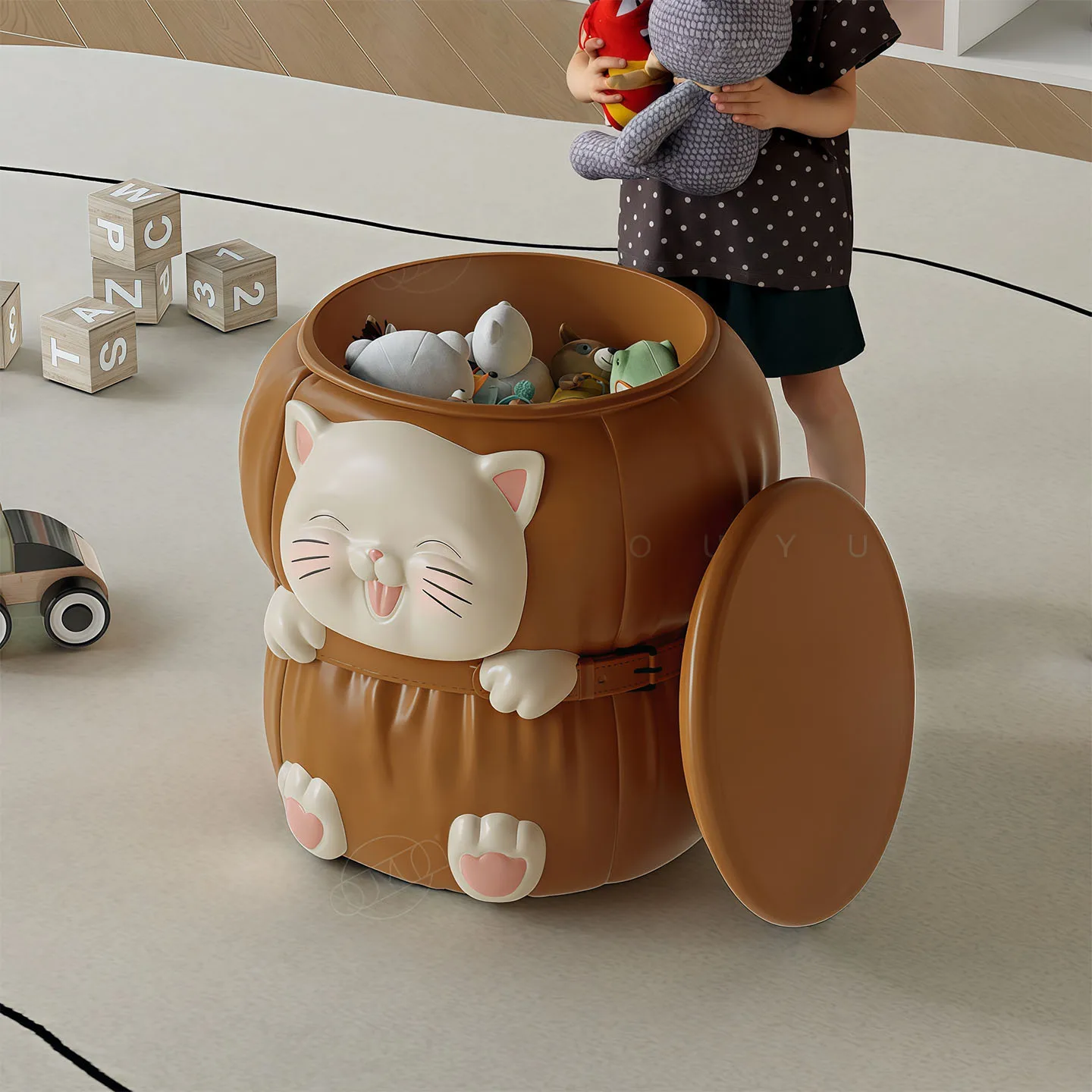 Home Decor Cat Statue Storage Stools Entrance Light Luxury Home Storage Box Creative Sculpture Seat Stool Change Shoes Low Stool