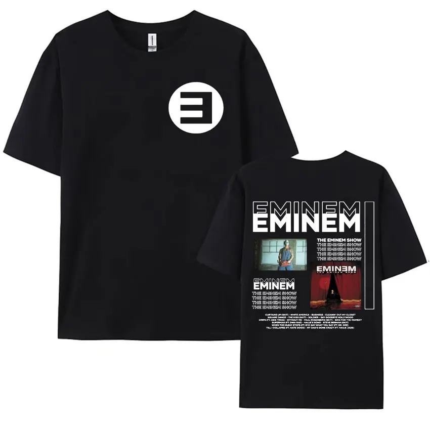 Black Kamikaze Album Eminem Tee Shirt Men's Clothing Harajuku Hip Hop Streetwear T-shirt Male Oversized 100% Cotton T Shirt Tops