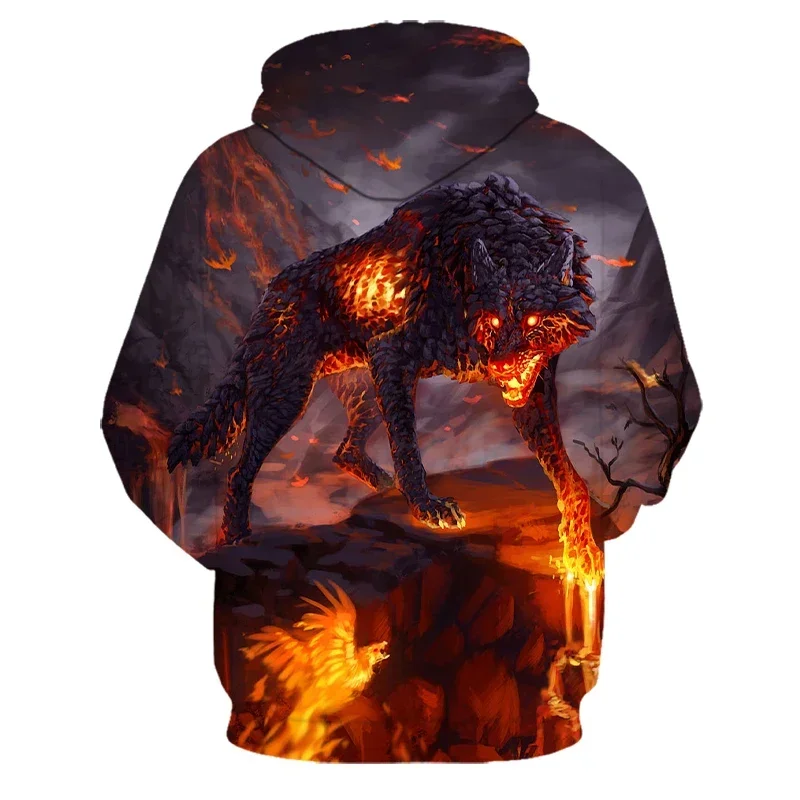 3D-Druck Hoodie mit Wolf-Motiv für Herren und Damen, modischer, lässiger Oversize-Pullover, Hip-Hop, Harajuku, Streetwear – Detail 27