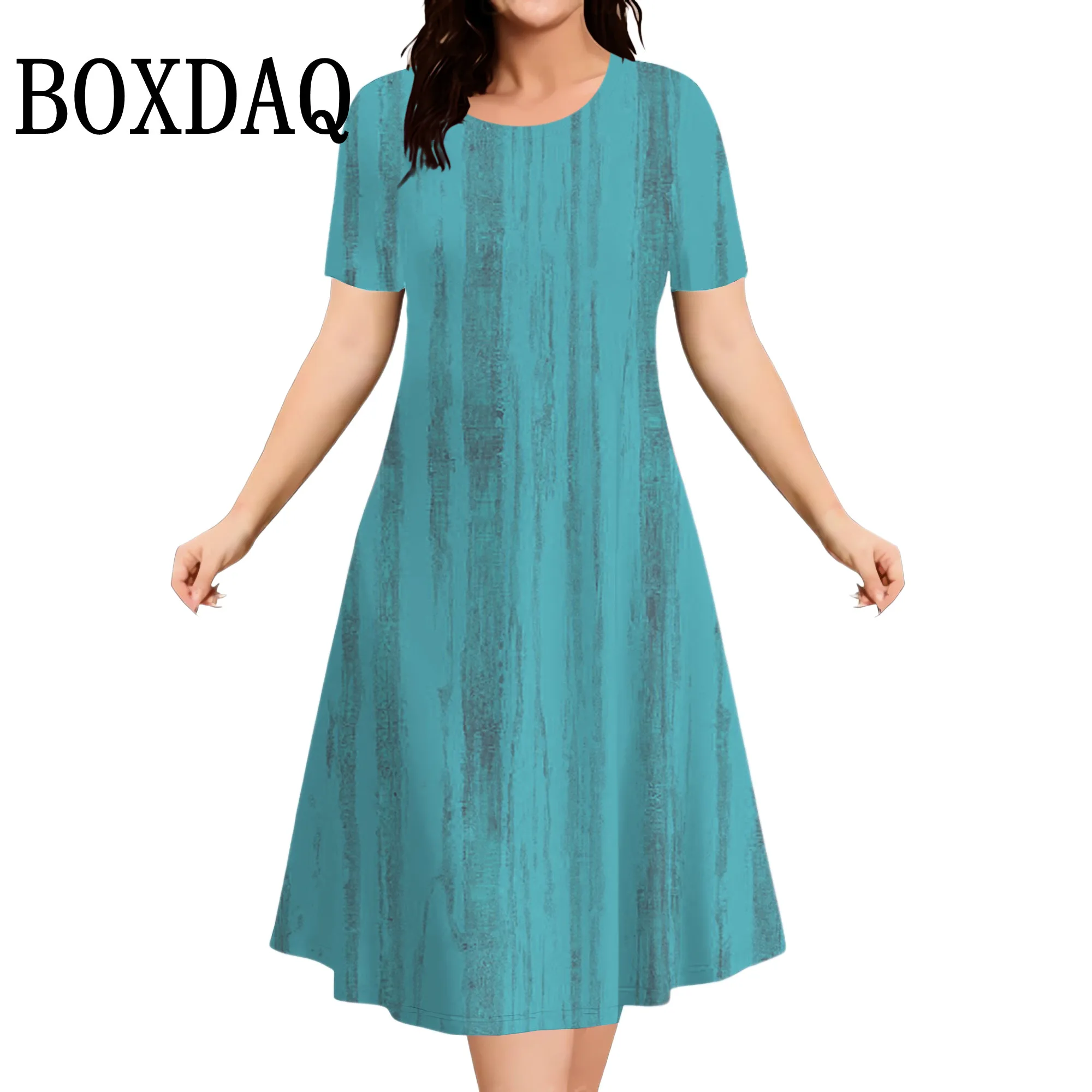 

Женские платья больших размеров 9XL, модное летнее свободное платье в полоску с принтом, повседневное платье с круглым вырезом и коротким рукавом, элегантная женская одежда