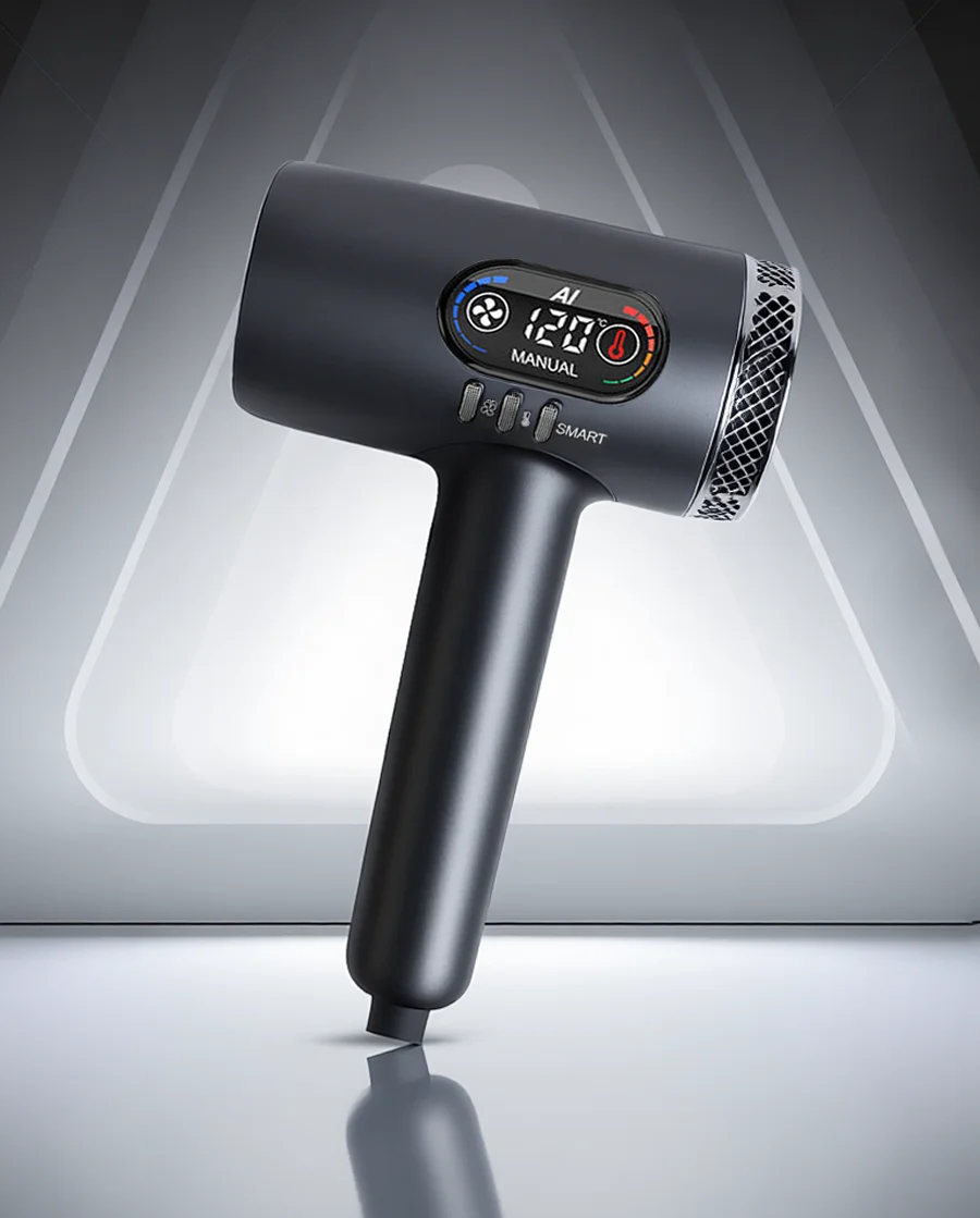 

Профессиональный фен 2000 Вт с ИИ-управлением, мощным бесщеточным мотором и функцией отрицательных ионов, высокоскоростной, для домашнего и салонного использования
