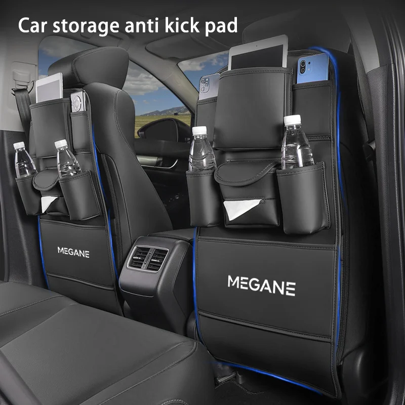 

Car Seat Back Storage Bag All in one Backseat Organizer Hanging Bag Anti Kick Pad for Renault Megane 1 2 3 Rs 4 MK1 MK2 MK3 MK4
