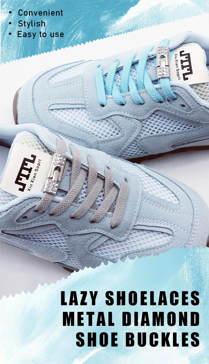 Elastische Schnürsenkel ohne Binden, Sneaker-Schnürsenkel mit Diamant-Kreuzverschlüssen für Kinder und Erwachsene, Gummibänder, Schuhbänder, 1 Paar/2 Paar – Detail 1