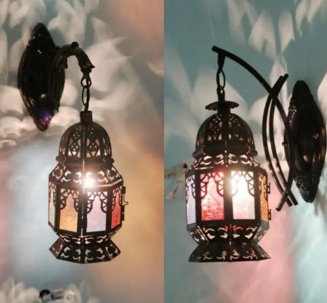 Coffee Wall Lamp Hollowed Out Moroccan Corridor Stair Halal Muslim Exotic Style Lighting