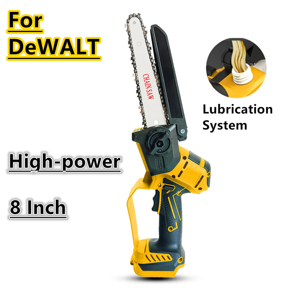 

For DeWALT 20V Battery Brushless Chain Saw 8 Inch Lubrication System High-power Electric Chainsaw Safety Hand Guard Power Tools