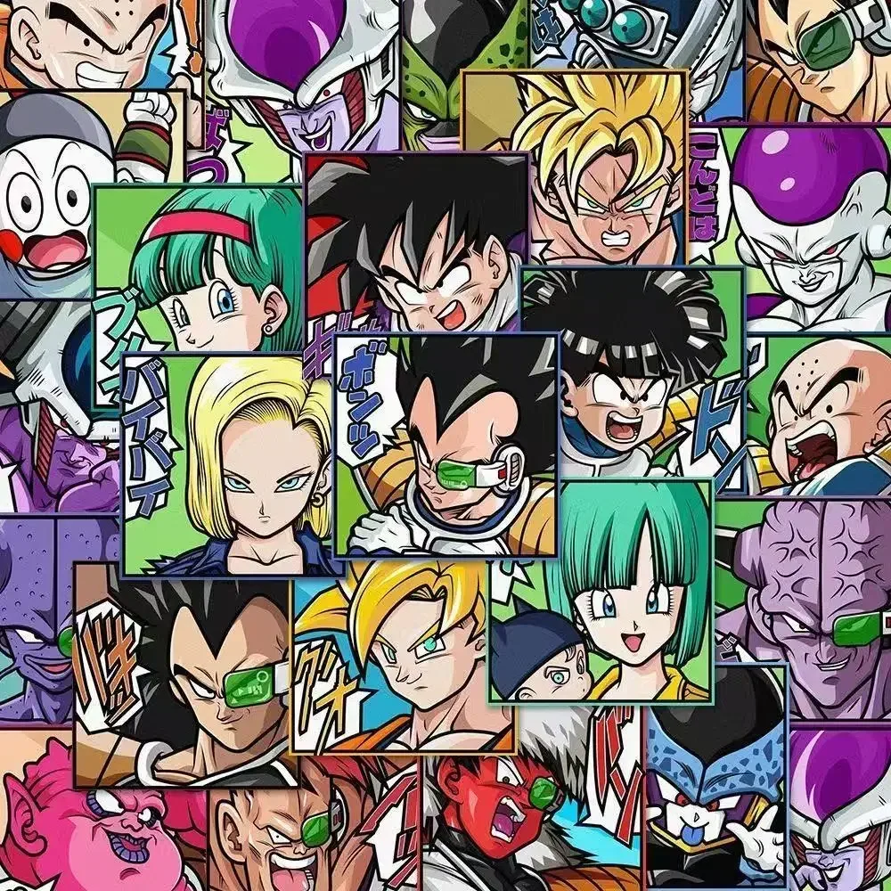 Pegatinas Impermeables de Dragon Ball Z - Calcomanías Autoadhesivas de Anime para Carcasas de Teléfono, iPad, Decoración de Pared, Regalo de Arte de Dibujos Animados para Fanáticos