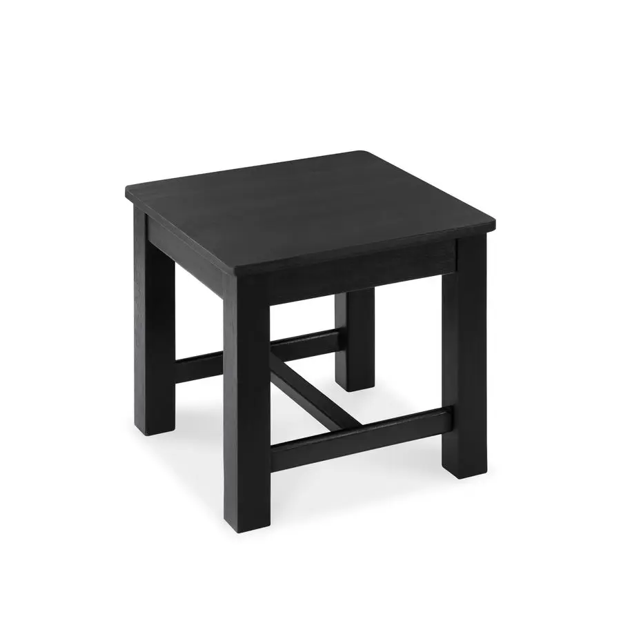 

Inch Wooden Black Step Stool, Small Nature Beach Chair Under Desk, Indoor Acacia Wood Short Footstool for Living Room, Kitchen,